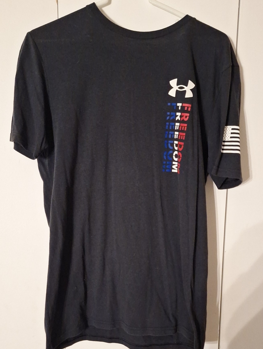 Under Armour Black Short-Sleeve Freedom Graphic Tee with Red & Blue Accents